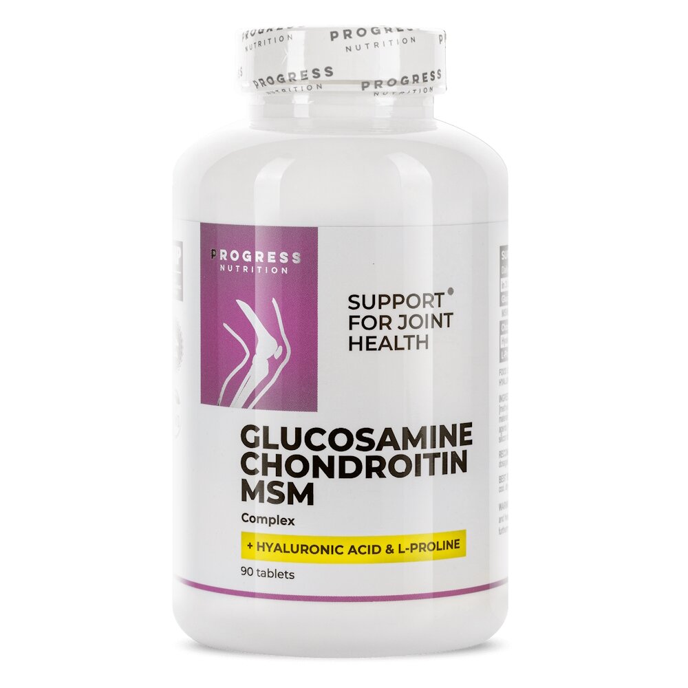 Препарат для суставов и связок Progress Nutrition Glucosamine Chondroitin MSM Complex, 90 таблеток