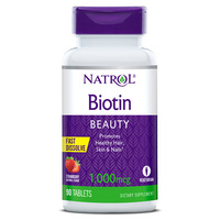 Витамины и минералы Natrol Biotin 1000 mcg, 90 таблеток - клубника