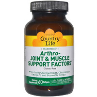 Препарат для суставов и связок Country Life Arthro-Joint &amp; Muscle Support Factors, 60 капсул