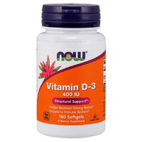Витамины и минералы NOW Vitamin D3 400 IU, 180 капсул