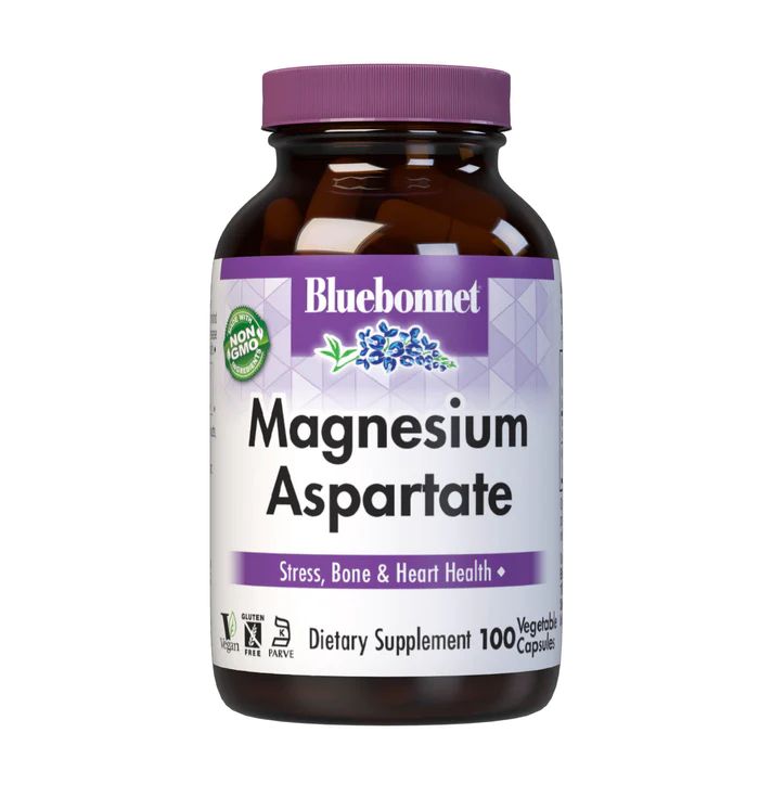 Витамины и минералы Bluebonnet Magnesium Aspartate, 100 вегакапсул