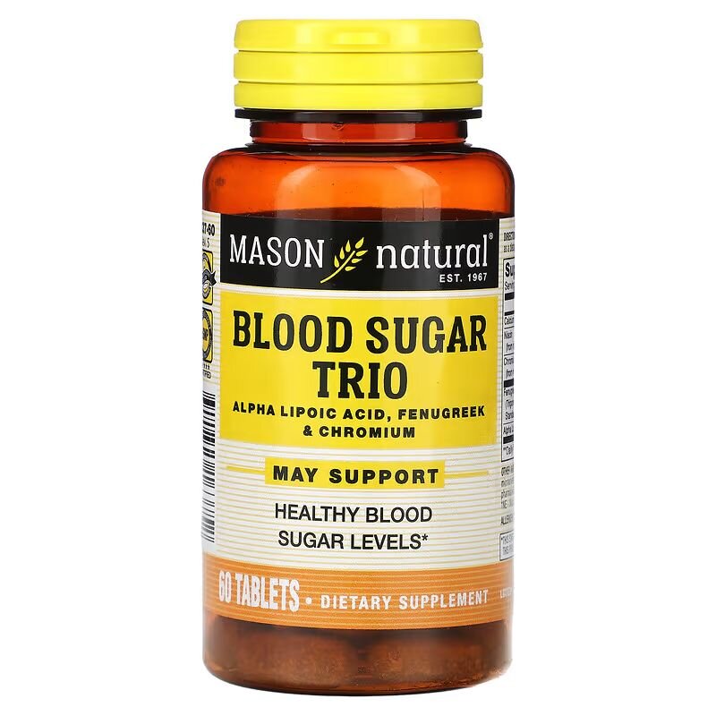 Натуральна добавка Mason Natural Blood Sugar Trio, 60 таблеток