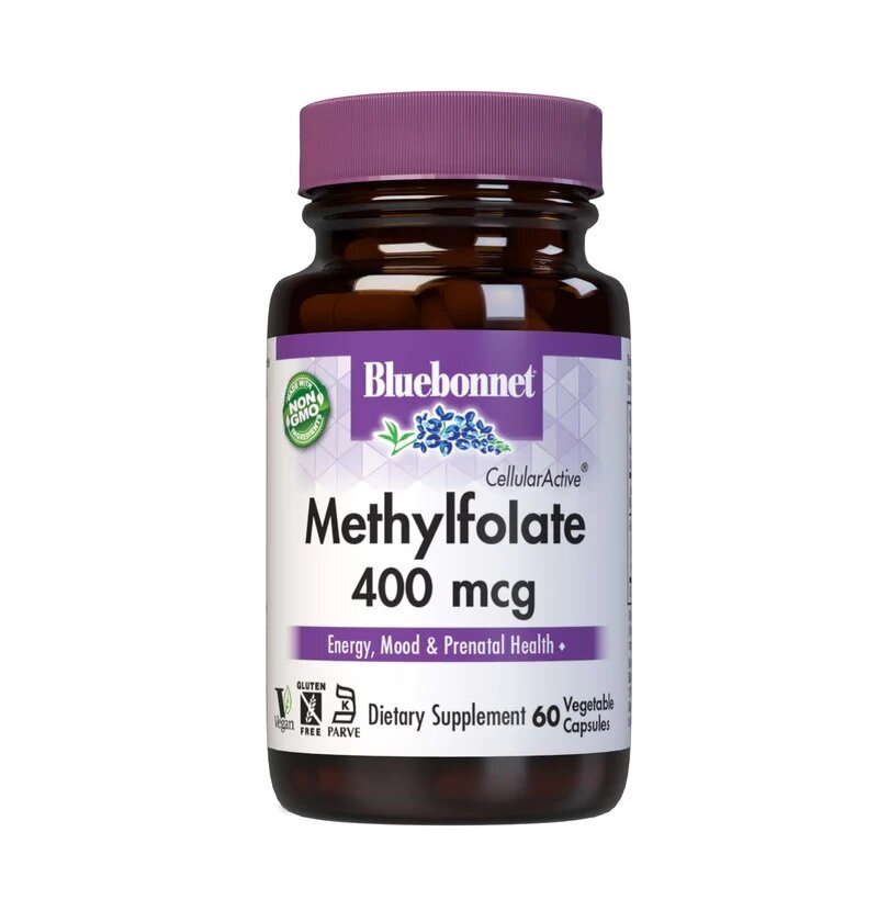 Витамины и минералы Bluebonnet Cellular Active Methylfolate 400 mcg, 60 вегакапсул