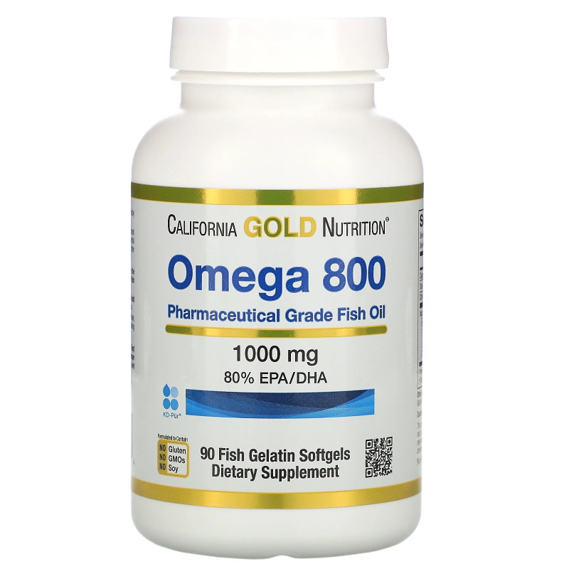 Жирні кислоти California Gold Nutrition Omega 800, 90 рибних капсул