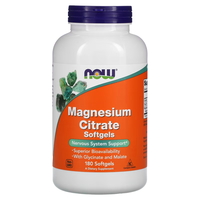 Витамины и минералы NOW Magnesium Citrate, 180 капсул