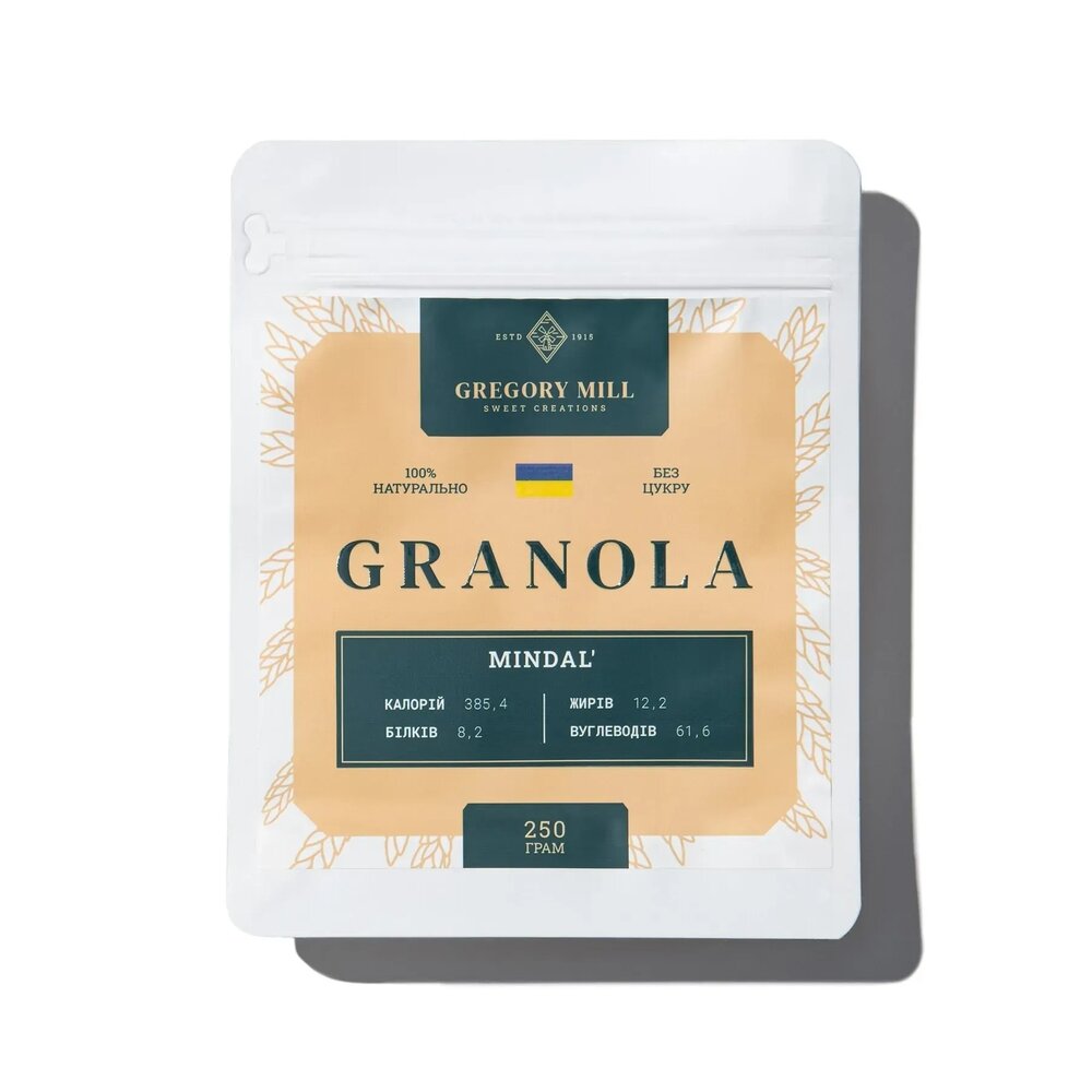 Заменитель питания Gregory Mill Granola Mindal', 250 грамм