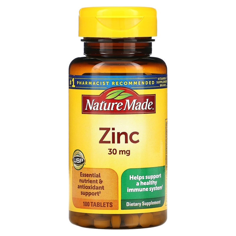 Витамины и минералы Nature Made Zinc 30 mg, 100 таблеток