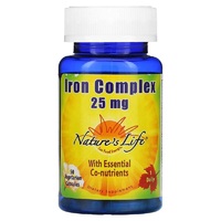 Витамины и минералы Nature's Life Iron Complex 25 mg, 50 вегакапсул
