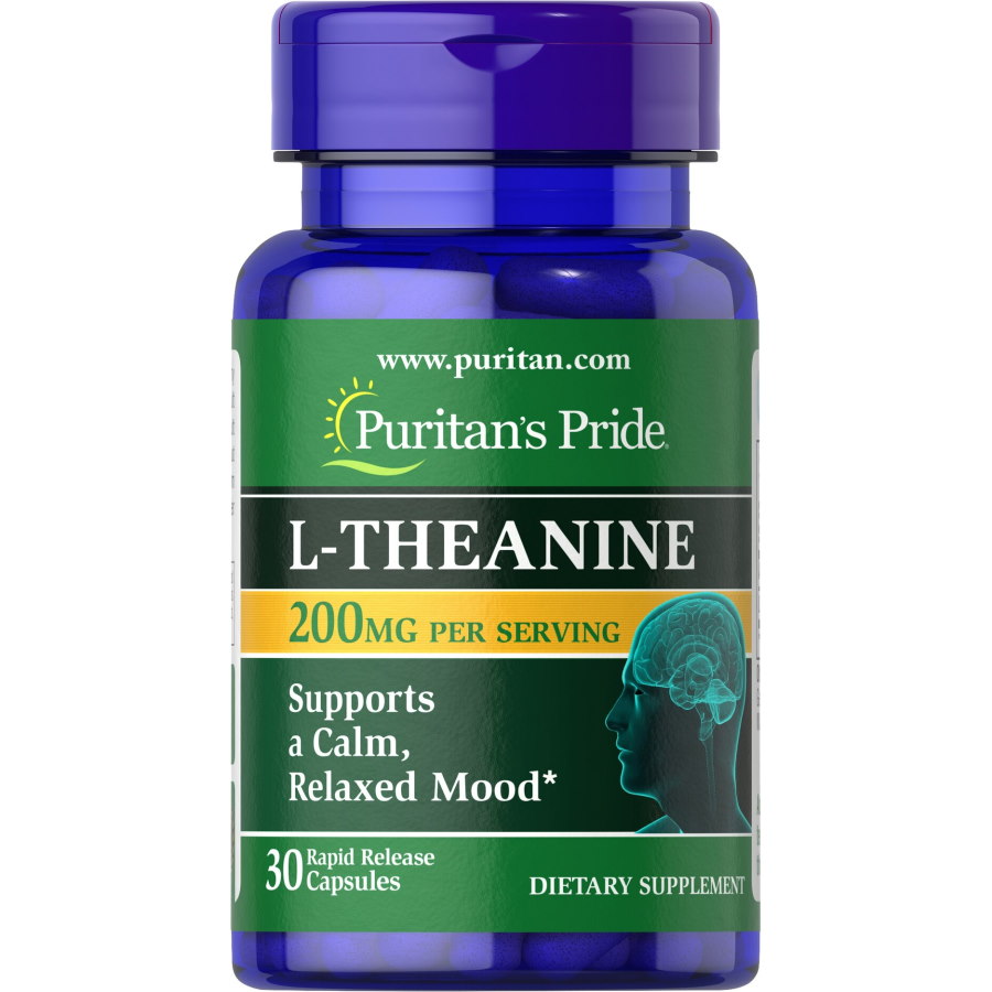 Аминокислота Puritan's Pride L-Theanine 200 mg, 30 капсул