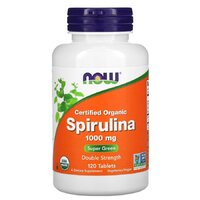 Натуральная добавка NOW Spirulina 1000 mg Certified Organic, 120 таблеток