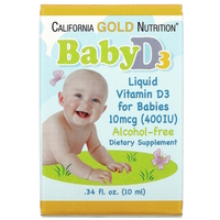 Витамины и минералы California Gold Nutrition Baby Vitamin D3 400 IU, 10 мл