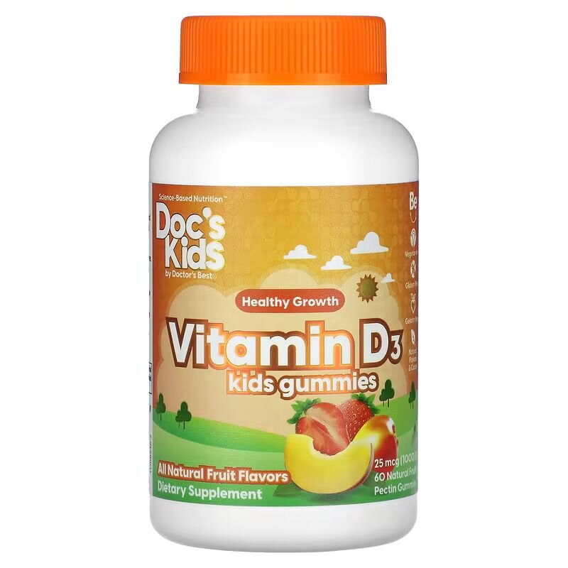 Витамины и минералы Doctor's Best Doc's Kids Vitamin D3 25 mcg, 60 желеек