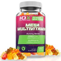 Витамины и минералы 10XNutrition Mega Multivitamin, 60 желеек - малина
