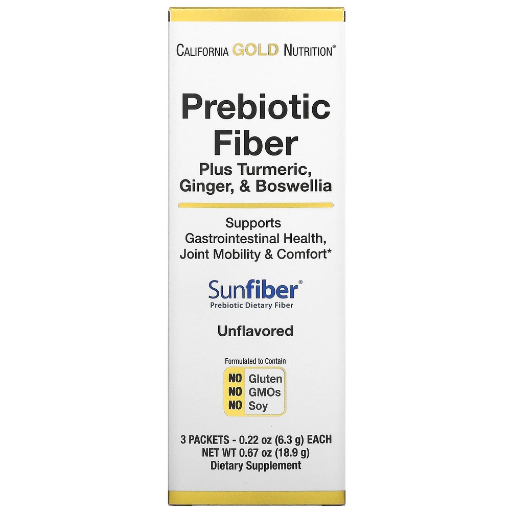 Пробиотики и пребиотики California Gold Nutrition Prebiotic Fiber Plus, 3*6.3 грамм