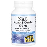 Амінокислота Natural Factors N-Acetyl-L-Cysteine 600 mg, 60 вегакапсул