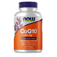 Натуральная добавка NOW CoQ-10 60 mg with Omega-3 Fish Oil, 240 капсул