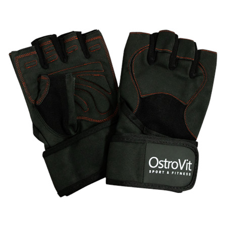 Рукавички для фітнесу OstroVit gloves with a stiffener, Black