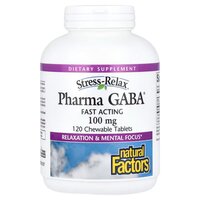 Аминокислота Natural Factors Stress-Relax Pharma GABA 100 mg, 120 желеек