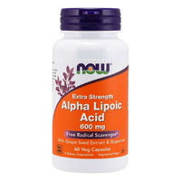 Натуральная добавка NOW Alpha Lipoic Acid 600 mg, 60 вегакапсул