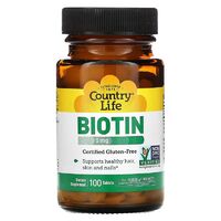 Витамины и минералы Country Life Biotin 1 mg, 100 таблеток