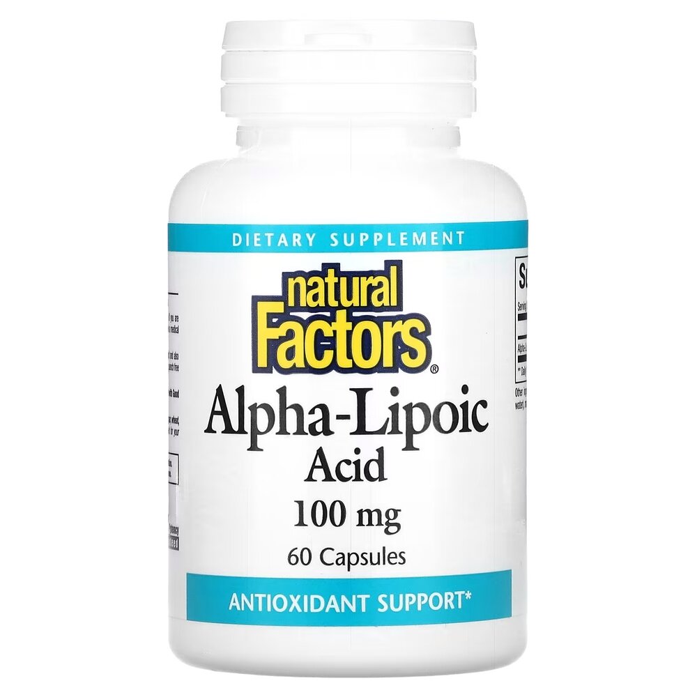 Натуральная добавка Natural Factors Alpha-Lipoic Acid 100 mg, 60 капсул