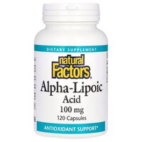 Натуральная добавка Natural Factors Alpha-Lipoic Acid 200 mg, 120 капсул