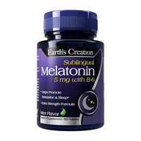 Натуральная добавка Earth‘s Creation Melatonin 5 mg with B6 Sublingual, 60 таблеток