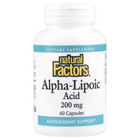 Натуральная добавка Natural Factors Alpha-Lipoic Acid 200 mg, 60 капсул