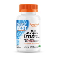 Витамины и минералы Doctor's Best Iron 27 mg High Absorption, 120 таблеток