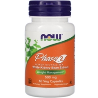 Натуральна добавка NOW Phase 2 White Kidney Bean Extract 500 mg, 60 вегакапсул