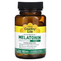 Натуральная добавка Country Life Melatonin  3 mg, 90 таблеток