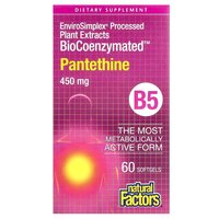 Витамины и минералы Natural Factors BioCoenzymated Pantethine 450 mg, 60 капсул