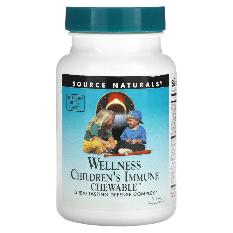 Натуральна добавка Source Naturals Wellness Children's Immune Chewable, 60 пастилок