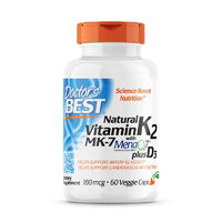 Витамины и минералы Doctor's Best Natural Vitamin K2 MK-7 + D3, 60 капсул