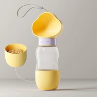 Бутылка-поилка для собак и кошек Semi Foot, 2 отделения 350 мл + 200 мл, Yellow