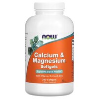 Витамины и минералы NOW Calcium &amp; Magnesium Softgels, 240 капсул