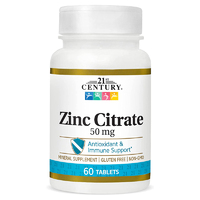 Витамины и минералы 21st Century Zinc Citrate 50 mg, 60 таблеток