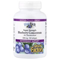 Натуральная добавка Natural Factors BlueRich Super Strength Bluberry Concentrate, 90 капсул