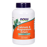 Витамины и минералы NOW Calcium &amp; Magnesium Softgels, 120 капсул