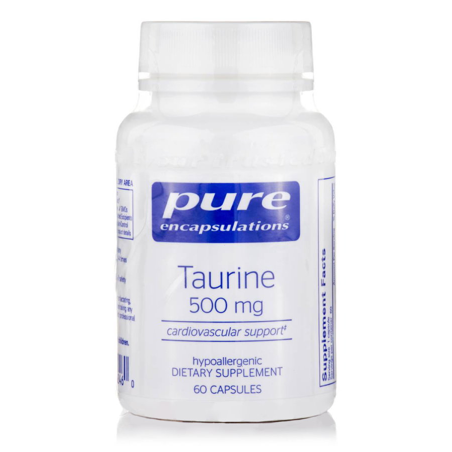 Амінокислота Pure Encapsulations Taurine 500 mg, 60 капсул