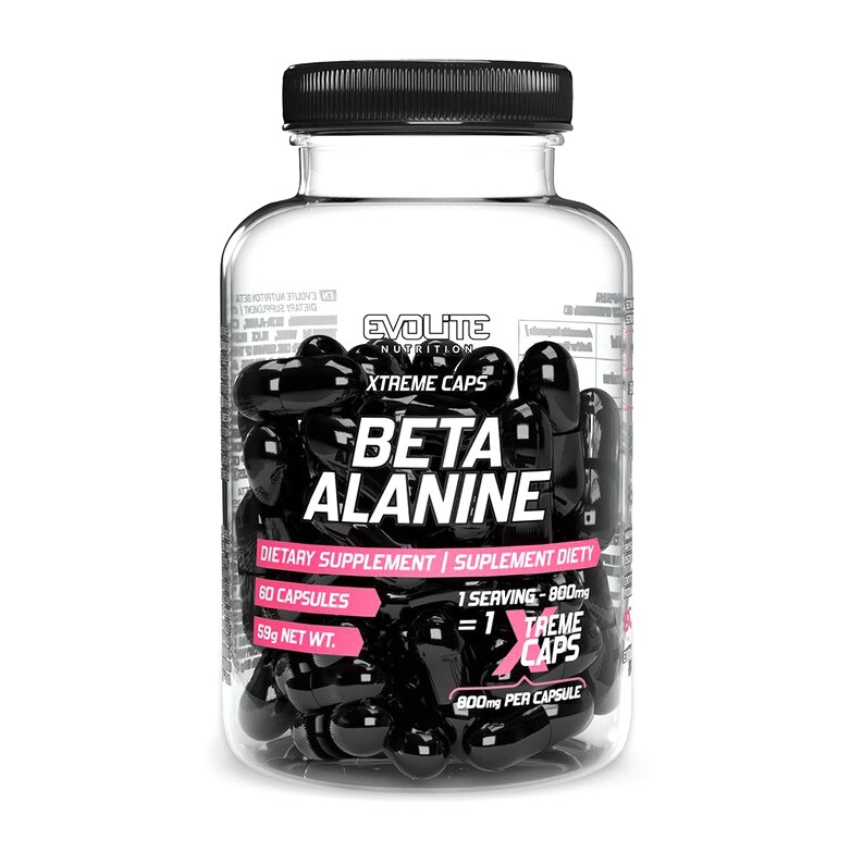 Амінокислота Evolite Nutrition Beta Alanine 800 mg Xtreme, 60 капсул