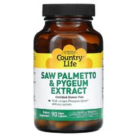 Натуральная добавка Country Life Saw Palmetto &amp; Pygeum Extract, 90 вегакапсул