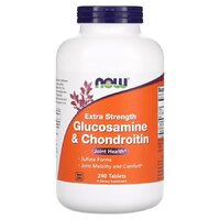 Препарат для суставов и связок NOW Glucosamine &amp; Chondroitin Extra Strength, 240 таблеток