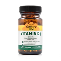 Витамины и минералы Country Life Vitamin D3 1000 IU, 100 капсул