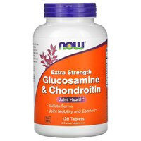 Препарат для суставов и связок NOW Glucosamine &amp; Chondroitin Extra Strength, 120 таблеток