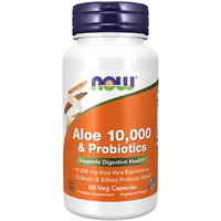 Натуральная добавка NOW Aloe 10000 &amp; Probiotics, 60 вегакапсул