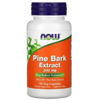 Натуральная добавка NOW Pine Bark Extract 240 mg, 90 вегакапсул