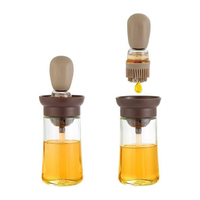 Диспенсер для масла и уксуса Semi 180 мл с силиконовой кистью, Brown