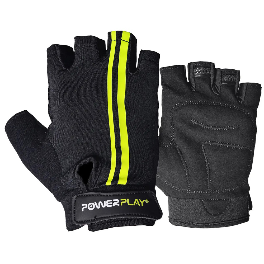 Велорукавички PowerPlay 5031 G, Black/Yellow