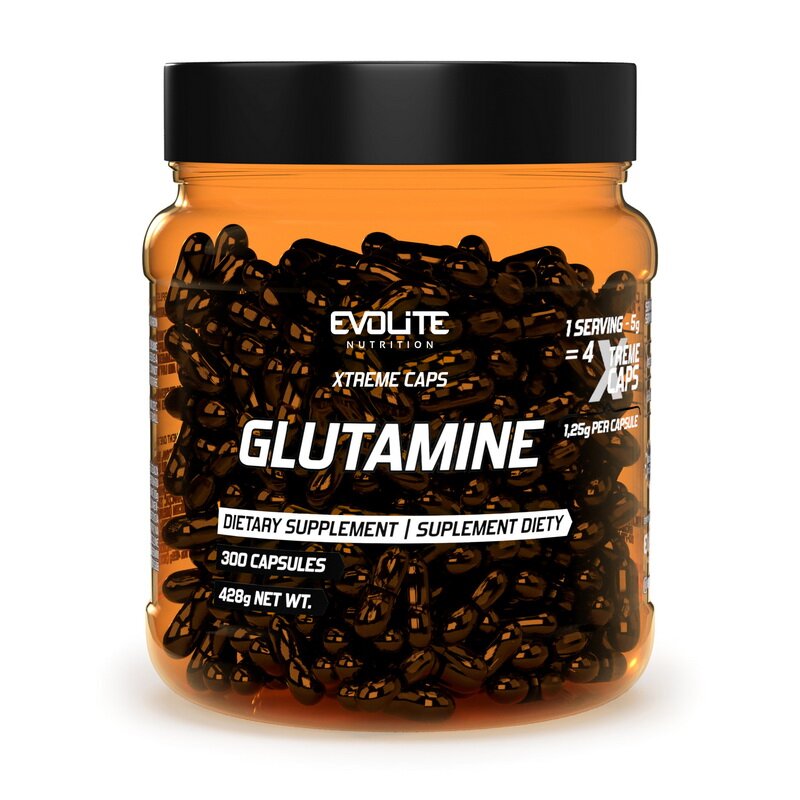 Аминокислота Evolite Nutrition Glutamine 1250 mg Extreme, 300 капсул